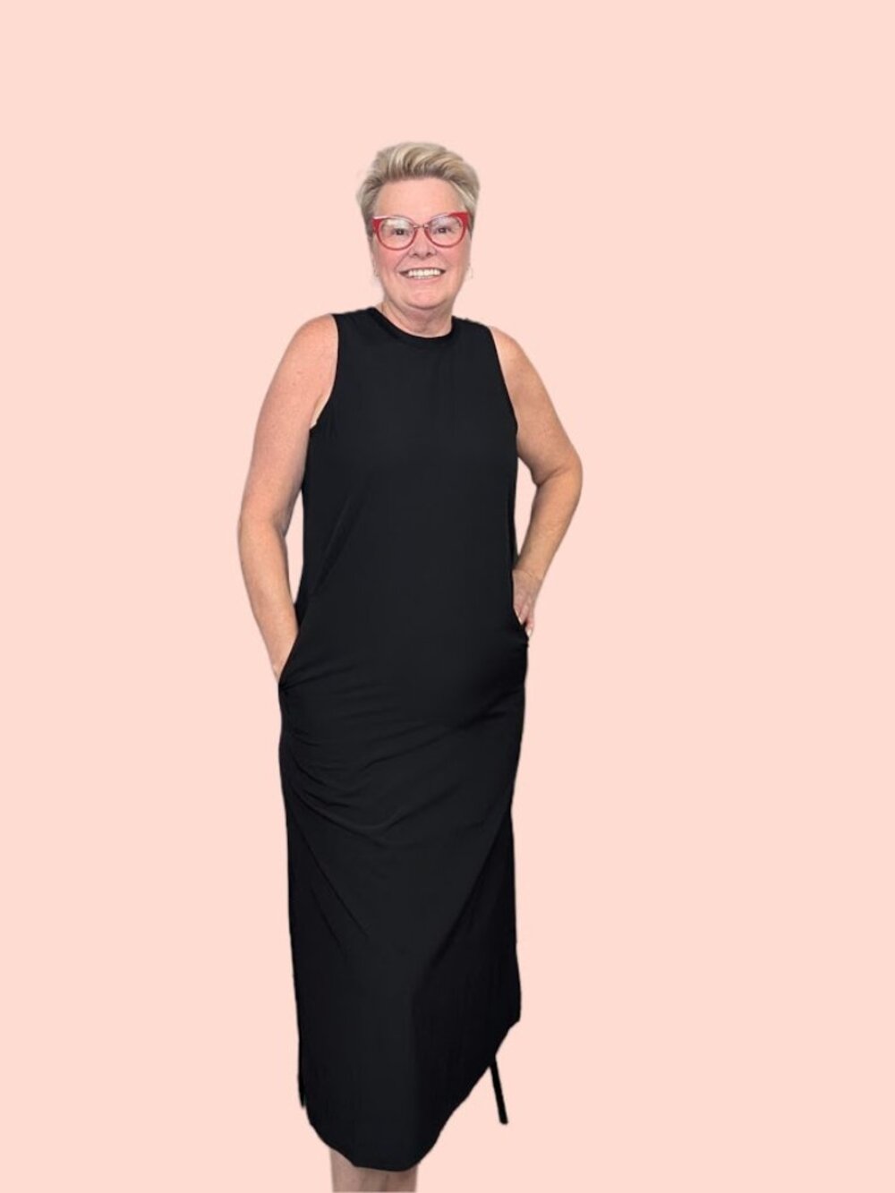 Hyba by Reitman's Black Sleeveless Midi Dress - Size Medium